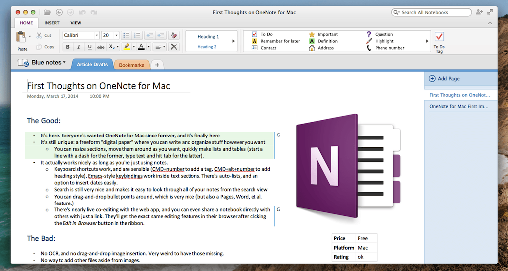 Onenote Desktop App Mac